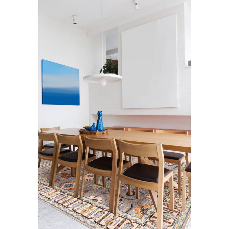 ECARPETGALLERY Hand-knotted Modern Oushak Grey Wool Rug - 9'1 x 11'10