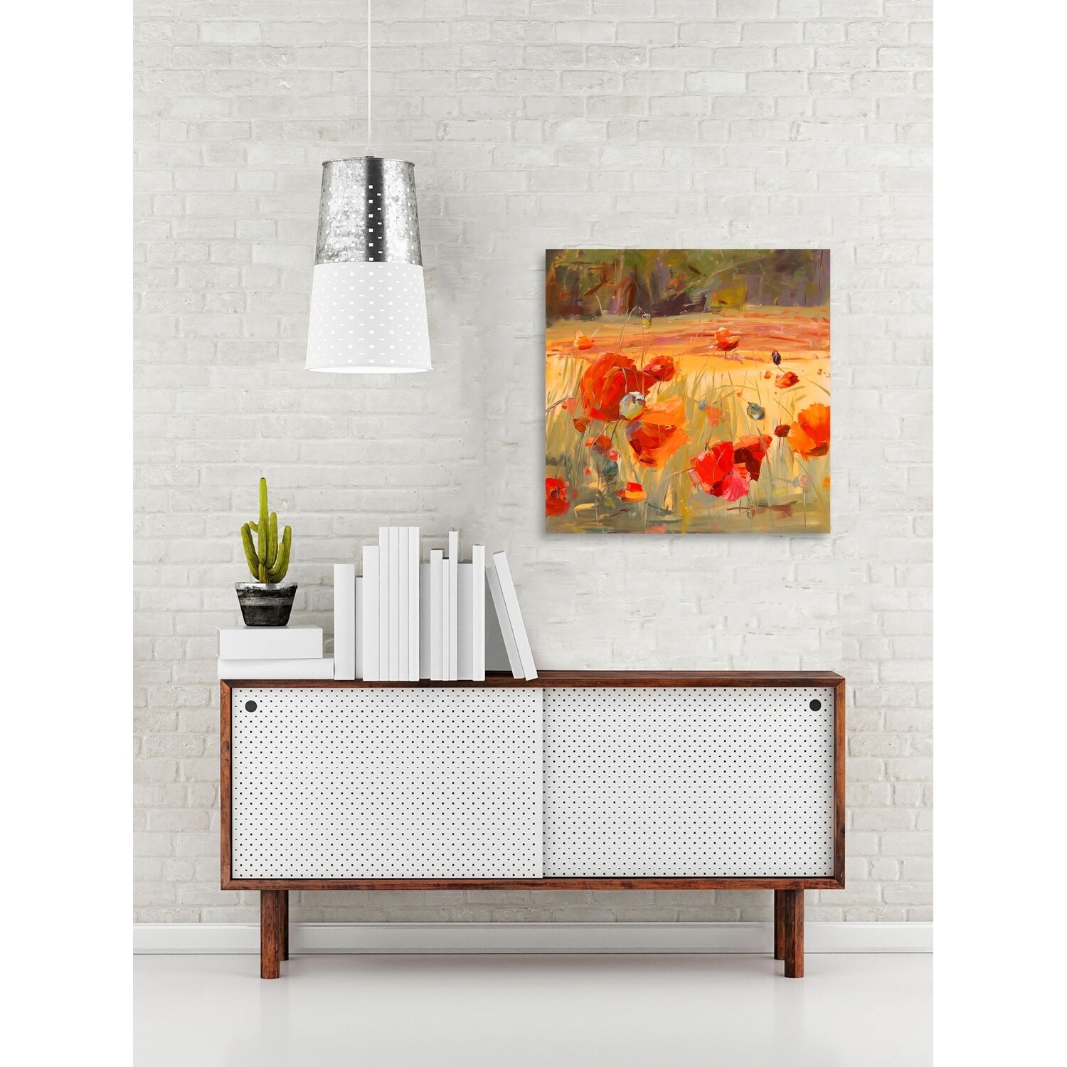 Shop Burnt Orange And Yellow Square Canvas Wall Art Decor 18 X 18