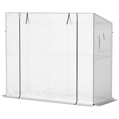 Lean to Wall Mini Greenhouse with UV Resistant Polyethylene Cover and Steel Frame for Garden Plants