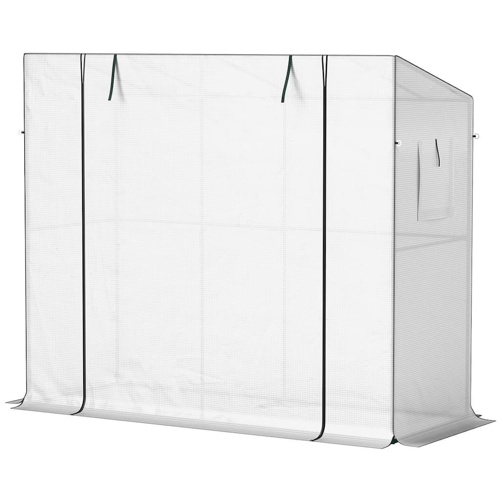 Lean to Wall Mini Greenhouse with UV Resistant Polyethylene Cover and Steel Frame for Garden Plants