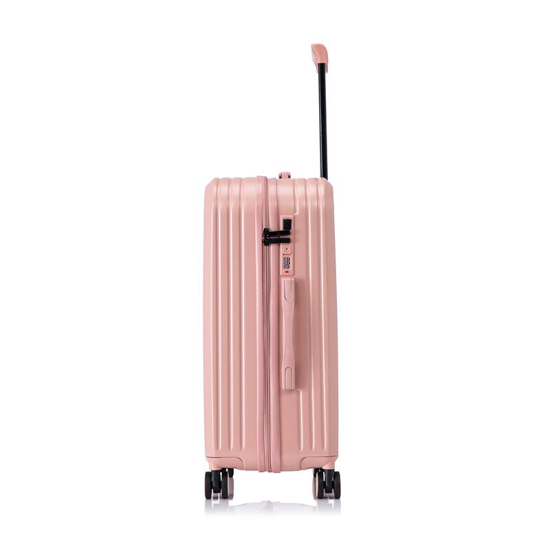 Modern Luggage Stripe Luggage, 3-Piece Set with Universal Wheels Cup Holder and USB Port , for Boarding Travel