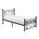 preview thumbnail 1 of 3, Twin Platform Bed Quatrefoil Pattern and Ball Finials Black Metal Black