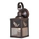 preview thumbnail 6 of 9, VAXCEL Missoula 13 in. H 1-Light Burnished Bronze Rustic Fish Outdoor Wall Sconce, Steel, Clear Seeded Glass Shade