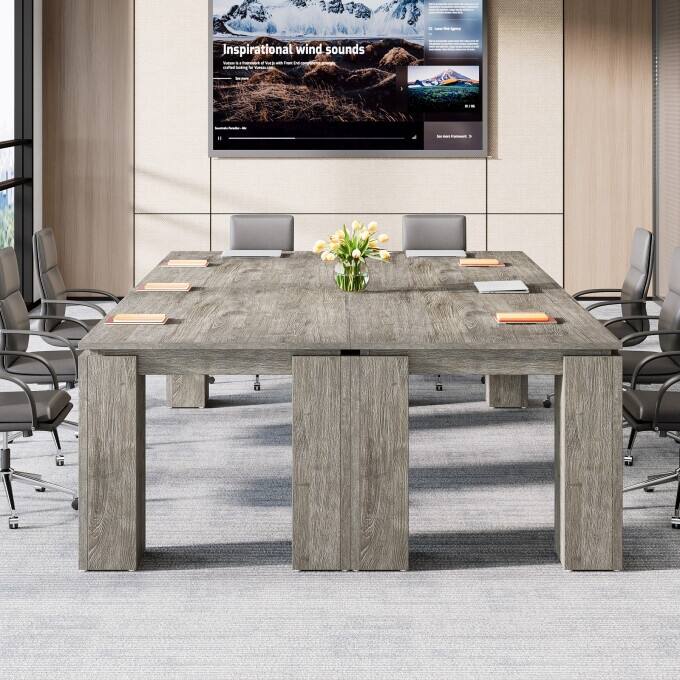86-Inch Industrial Conference Table, Extra Long Office Meeting Table