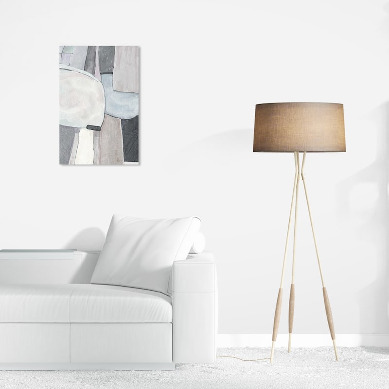 Wynwood Studio Canvas Abstract Compound Building Block Gray and Modern & Contemporary Wall Art Canvas Print - 24 x 16