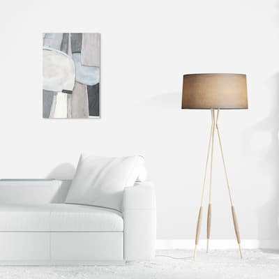 Wynwood Studio Canvas Abstract Compound Building Block Gray and Modern & Contemporary Wall Art Canvas Print
