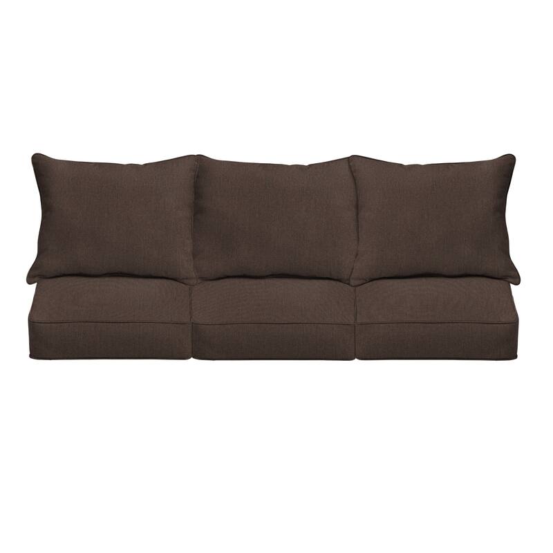 Sorra Home Sunbrella Outdoor Deep Seating Sofa Cushion Set - Sunbrella - Canvas Java/Canvas Java - 25 in W x 25 in D x 5 in H