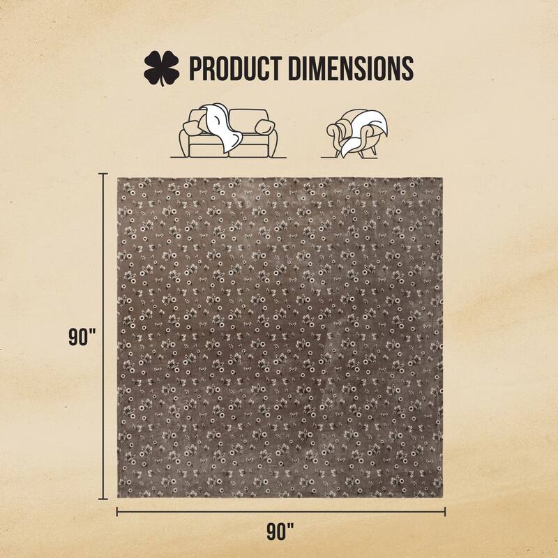Lucky Brand Daisy Plush Throw Blanket