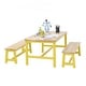 preview thumbnail 1 of 9, 3 Pieces Rectangular Kids Wooden Activity Table and Bench Set Suitable Playroom Daycare or Tutoring Center