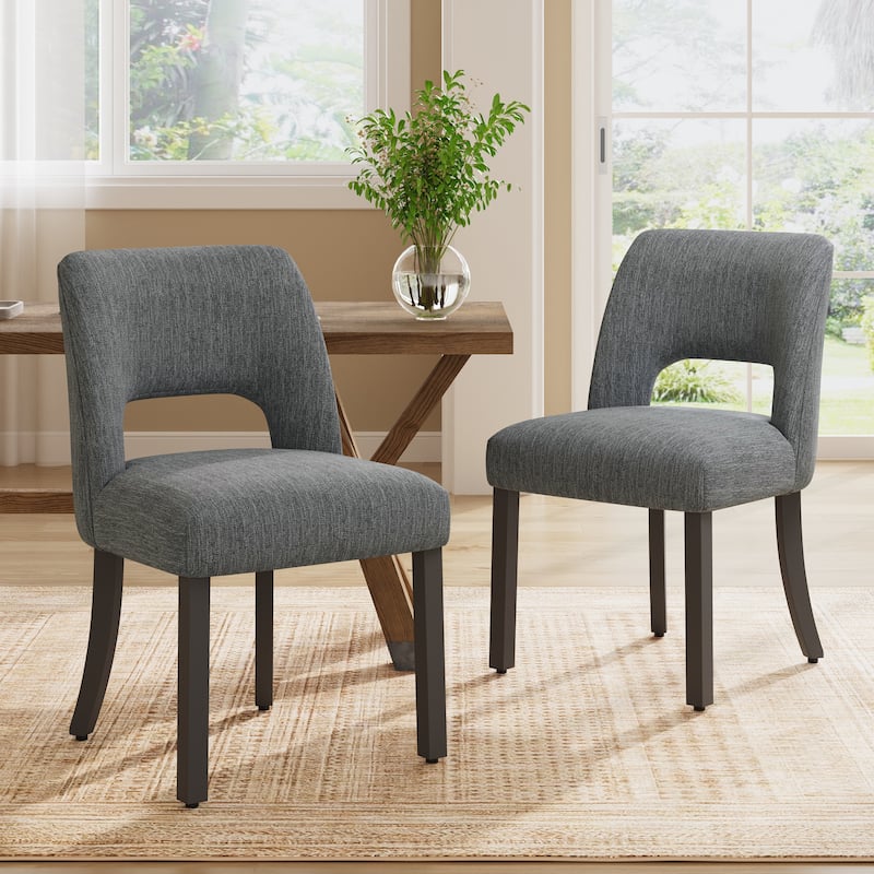 Set of 2/4/6 Modern Fabric Upholstered Dining Room Chair Kitchen Chairs with Wood legs