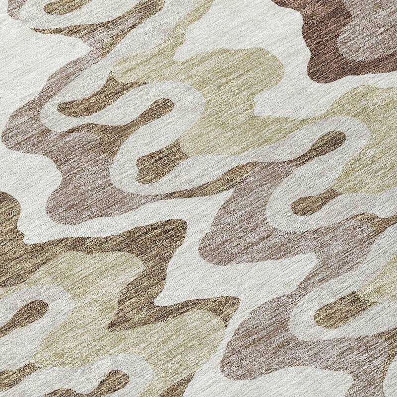 Machine Washable Indoor/ Outdoor Chantille Abstract Ripples Rug