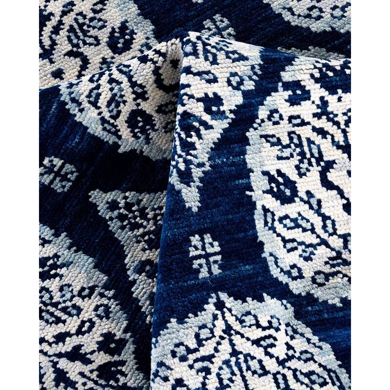 Ganga One-of-a-Kind Handmade Area Rug, Blue - 9' 1" x 11' 8"