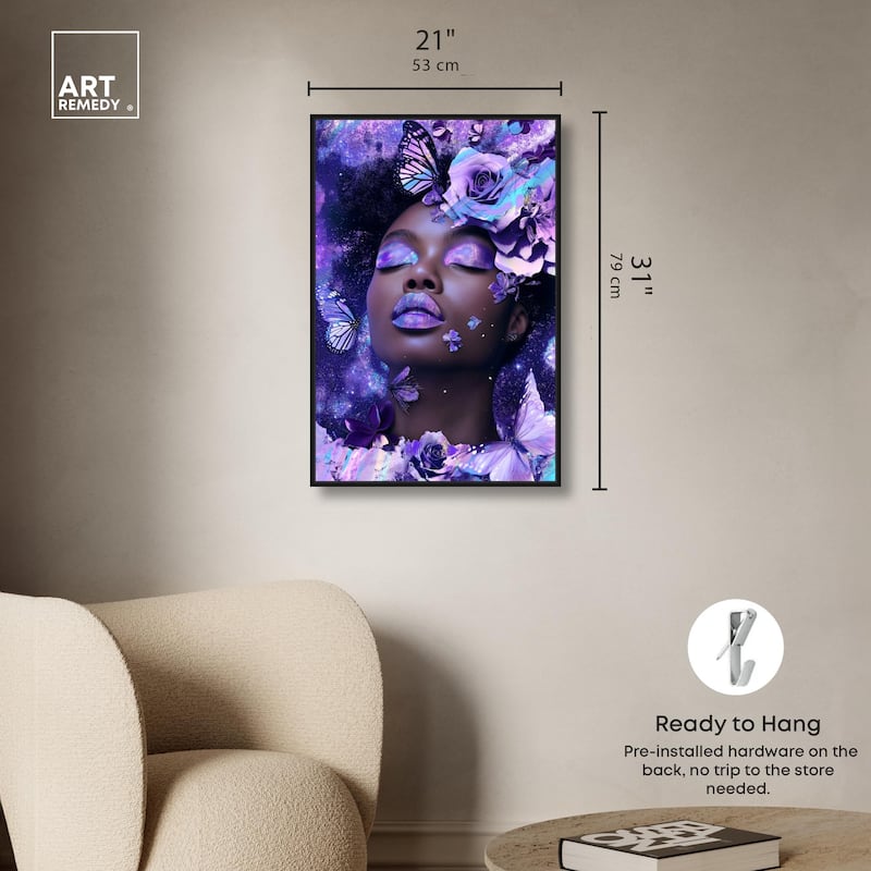 A Glistening Neon Woman Canvas by Art Remedy