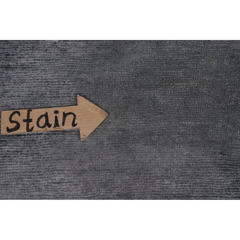 Blue Gabbeh Modern Area Rug Handmade Wool Carpet - 7'11"x 9'10"