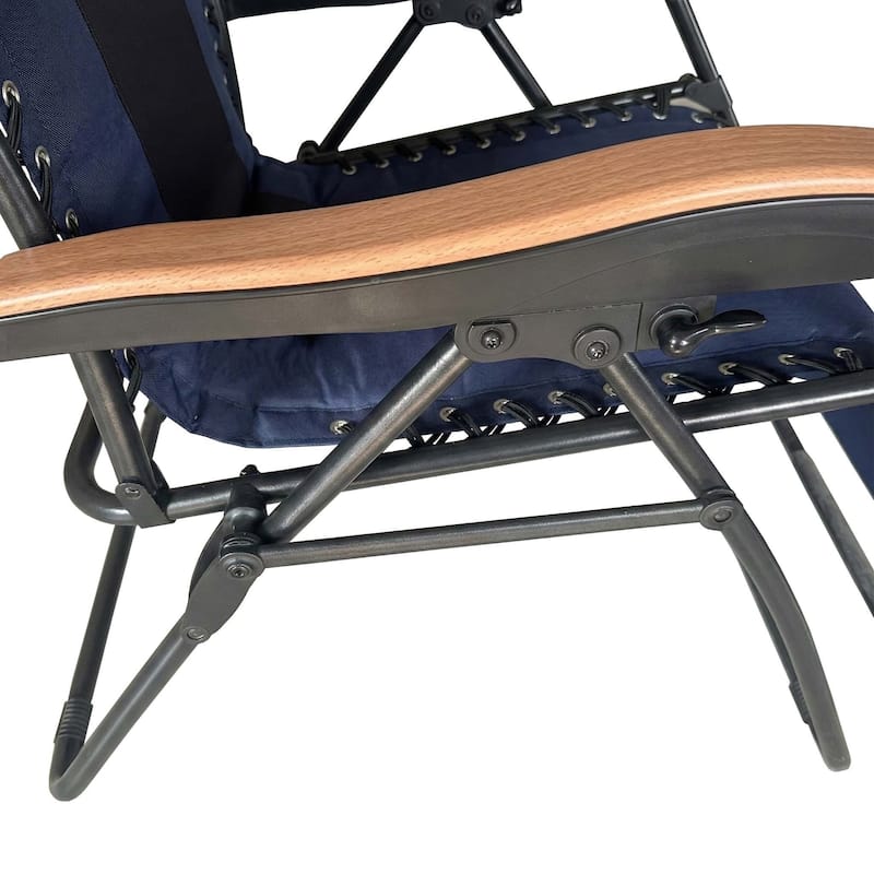 Oversized Padded Zero Gravity Chair,Foldable Patio Recliner,30"Wide Seat Anti Gravity Lounger with Cup Holder,Support 400 LBS