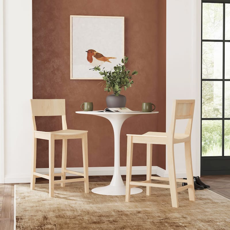 Dahlia Wood 24-Inch Armless Counter Stool (Set of 2)