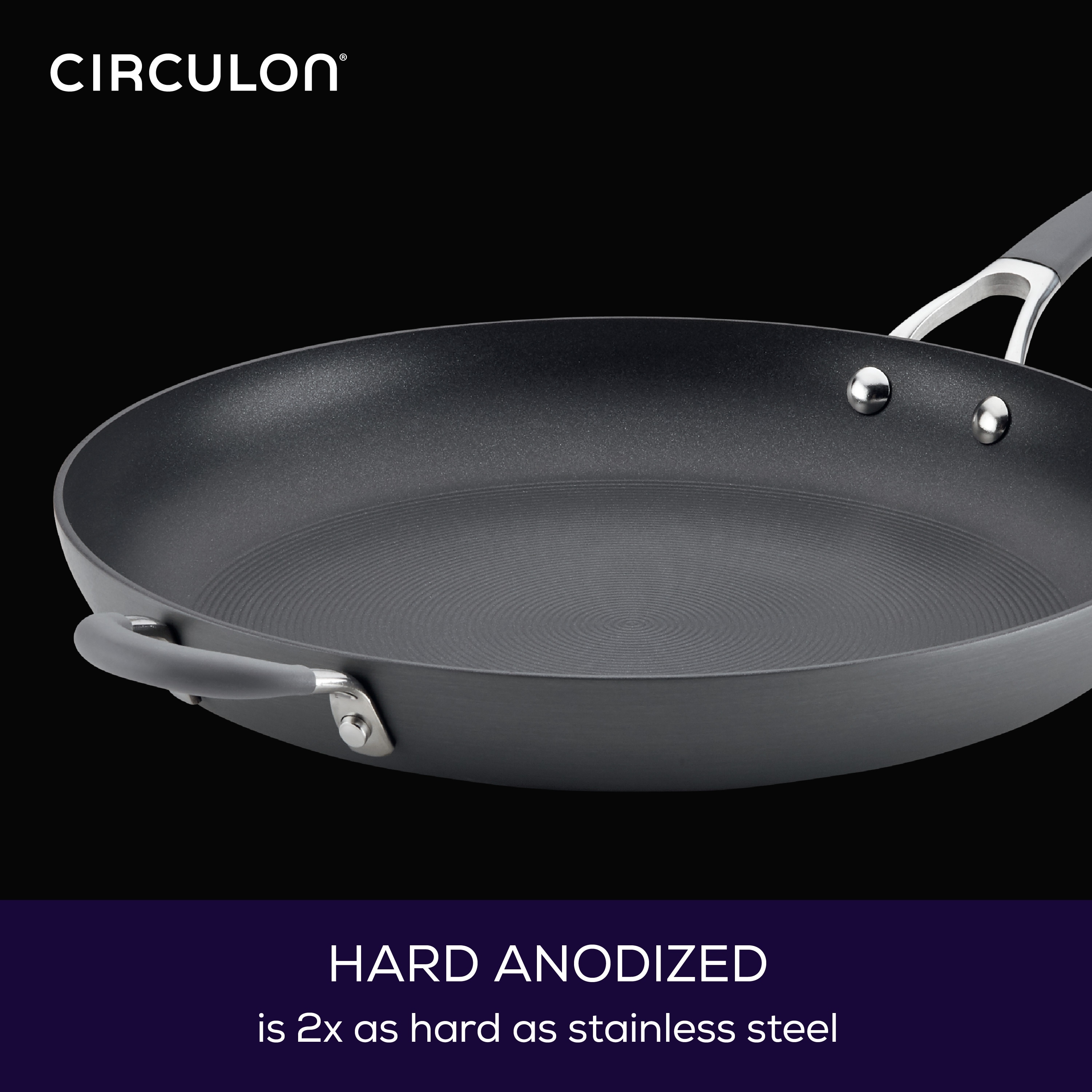 Circulon Radiance 14 Nonstick Hard Anodized Frying Pan With Helper Handle  Gray : Target
