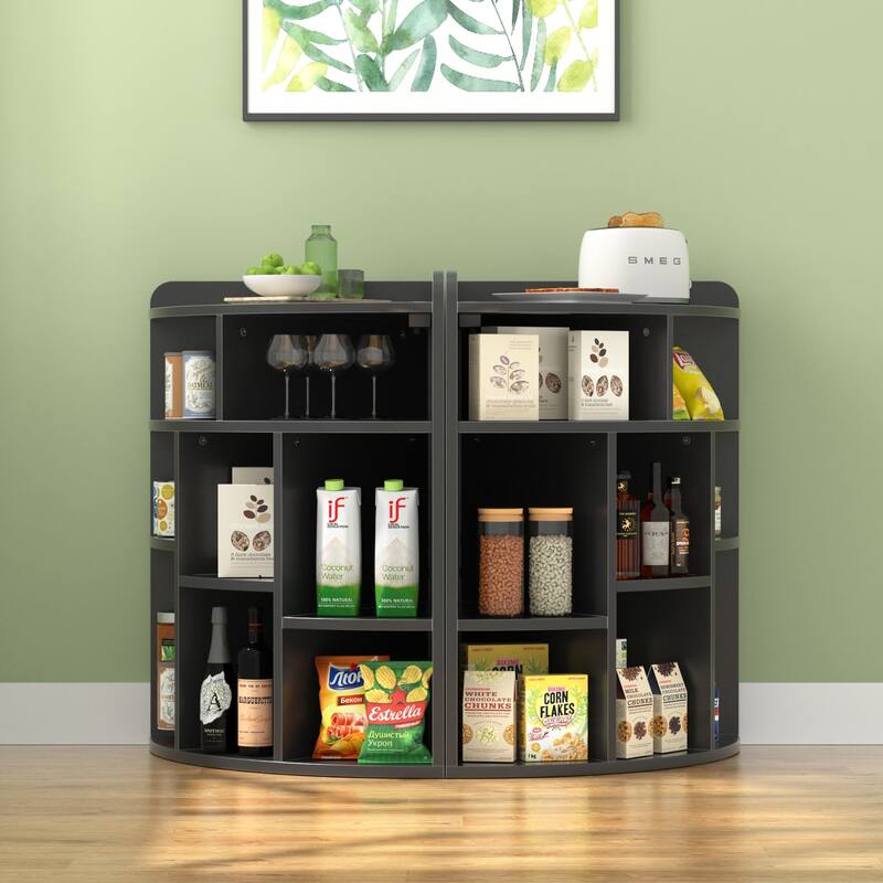 VECELO 4-Tier Adjustable Corner Bookshelf with Charging Station 3 AC Outlets & 2 USB Ports Waterproof Eco-Friendly Design