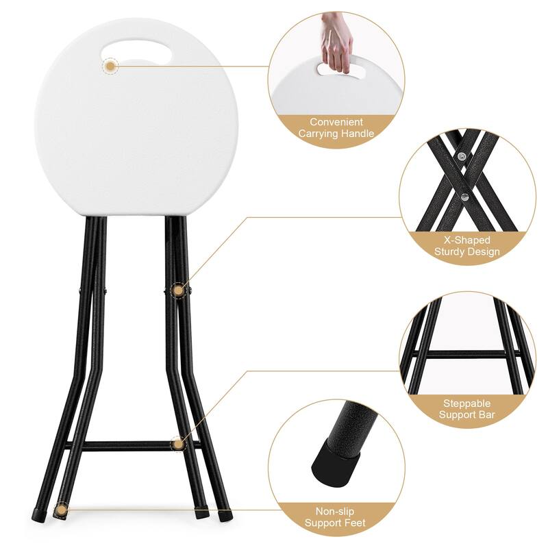 VECELO Modern X-Frame Folding Chair with Carry Handle Indoor Outdoor Space Saving Minimalist Design Chair
