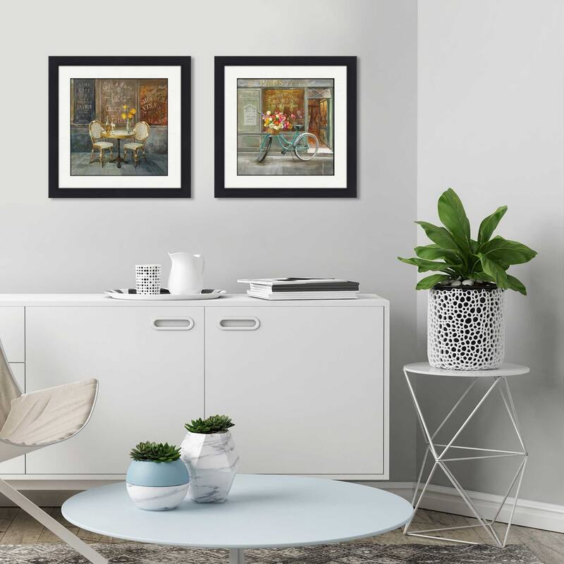 "French Cafe" Framed Art Print Set - Brown