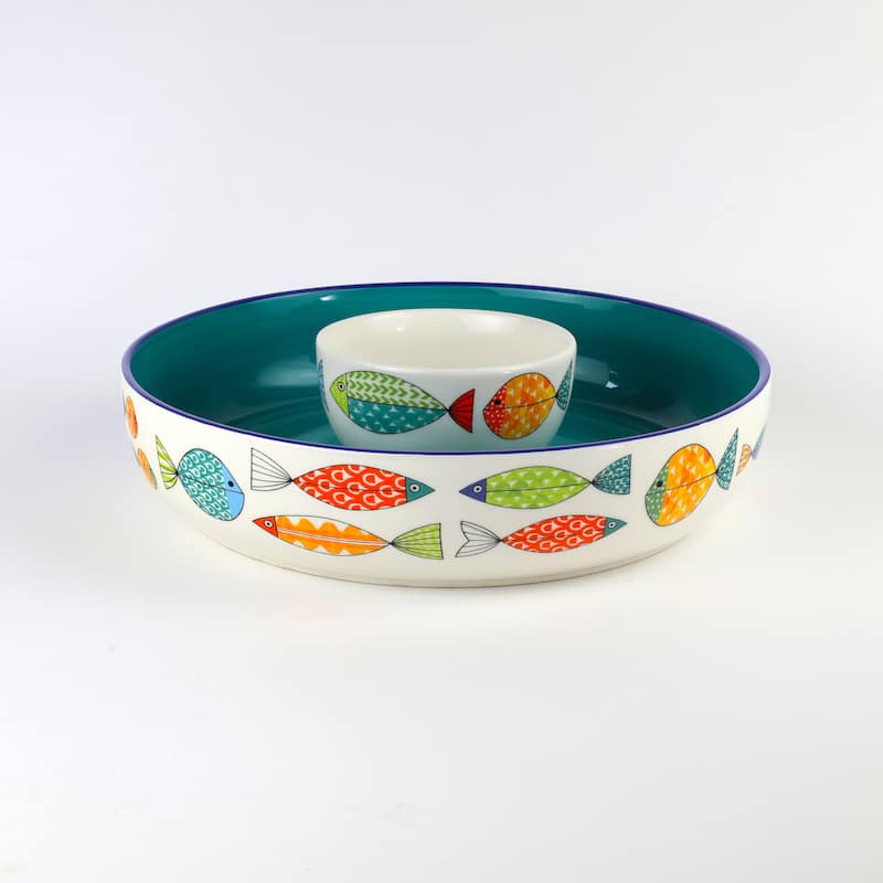 Euro Ceramica FreshCatch 2 Piece Chip and Dip Set