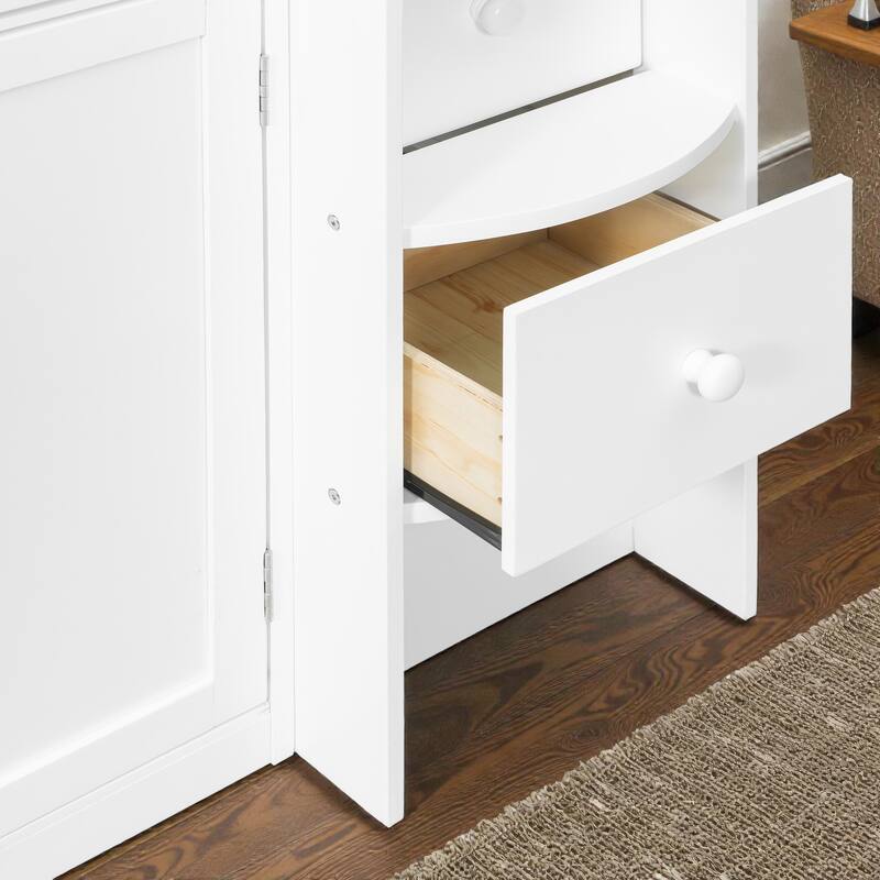 Twin Wooden Loft Bed with Rolling Desk, Storage Drawers and Cabinets, House Style Kids Loft Bed with Stairs