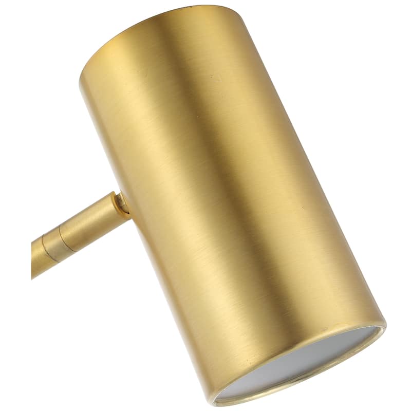 Contemporary Desk Lamp with Gold Finish and Cylinder Shade - 7.5"D x 25.75"W x 24.5"H