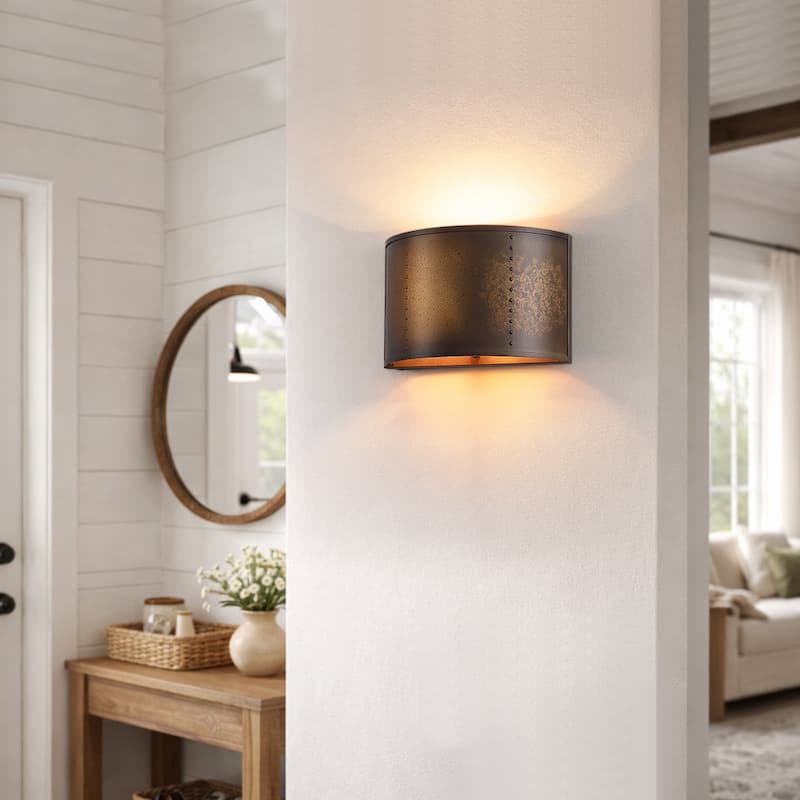 Artisan 1-Light Antique Bronze Vanity Wall Sconce - 12 in. W