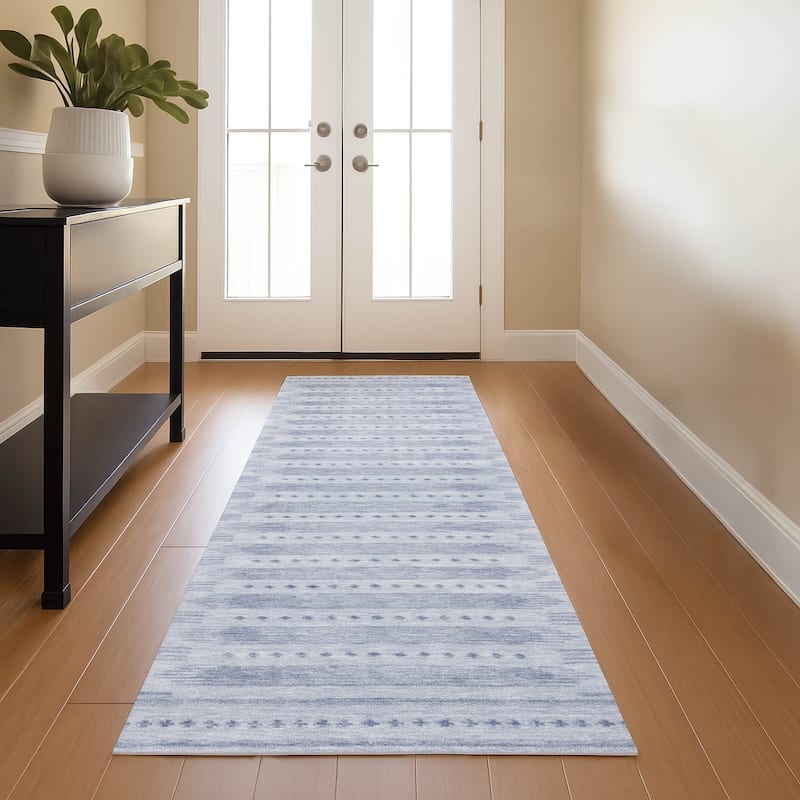 Premium Washable Super Soft Striped Ombre Mayfield Rug - Blue - 2'3" x 7'6"