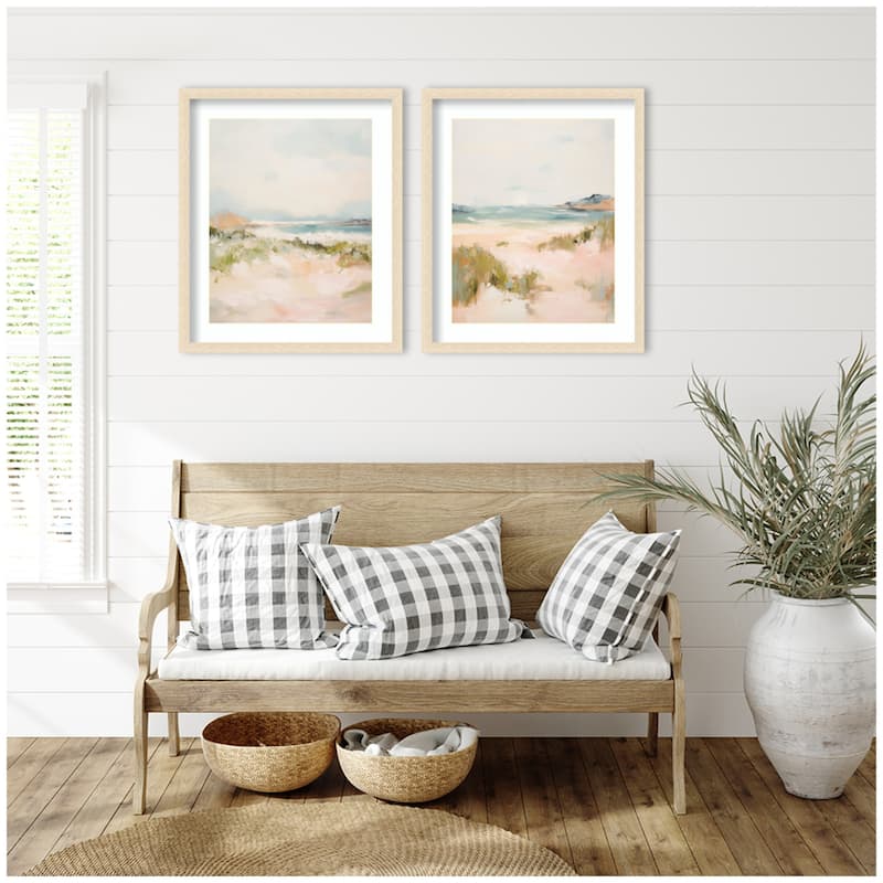Kate and Laurel Tranquil Landscape 2 Piece Framed Wall Art Print Set by Amy Lighthall