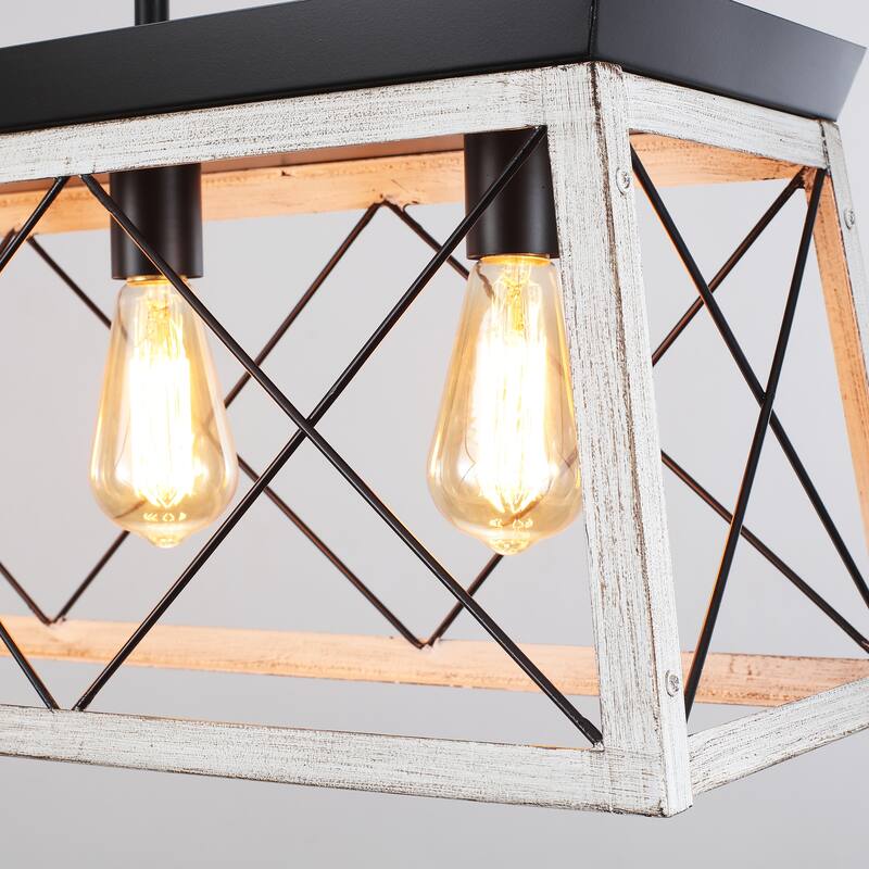 5-Light Vintage Industrial Chandelier for Kitchen Island Dining Room Living Room