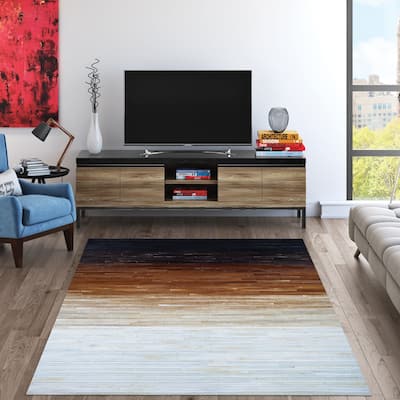 Handmade Couristan Chalet Homestead Cowhide Leather Area Rug