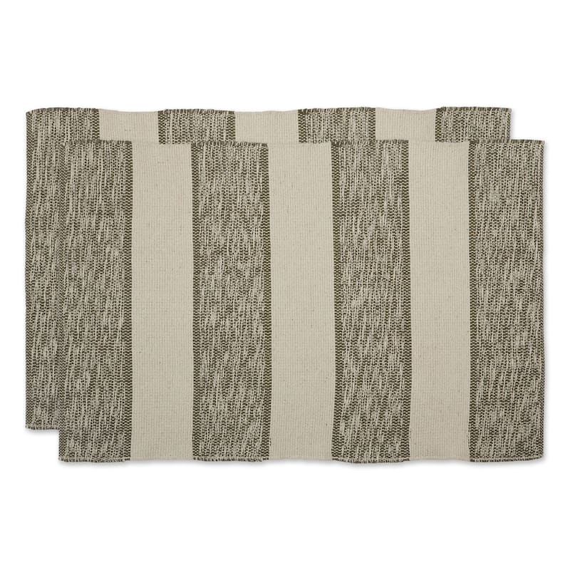 DII French Blue Variegated Plaid Recycled Yarn Rug (Set of 2) - Big