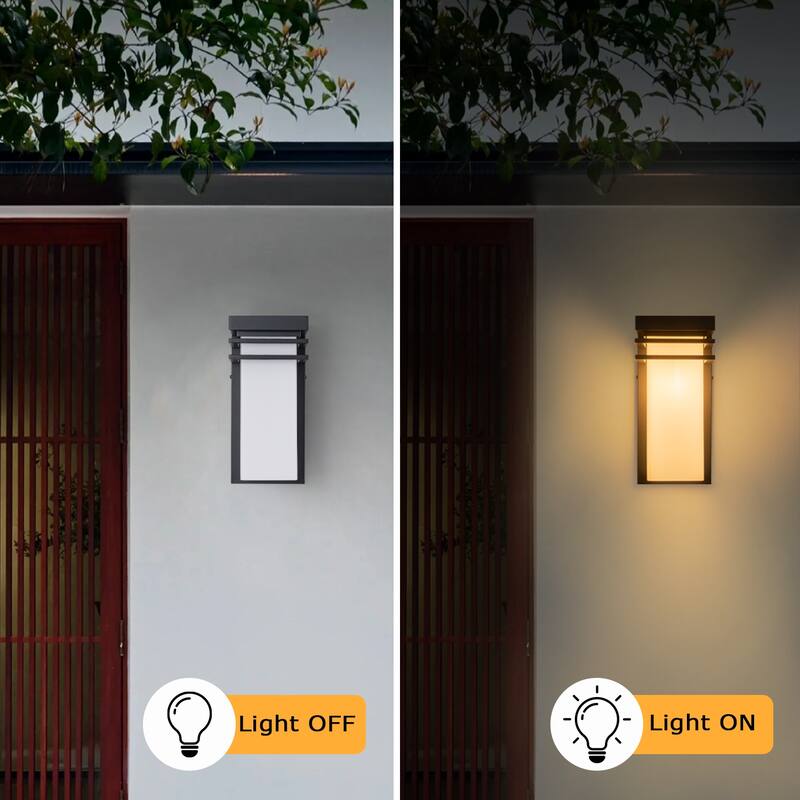 12"H Modern Outdoor Wall Sconce 1 Pack