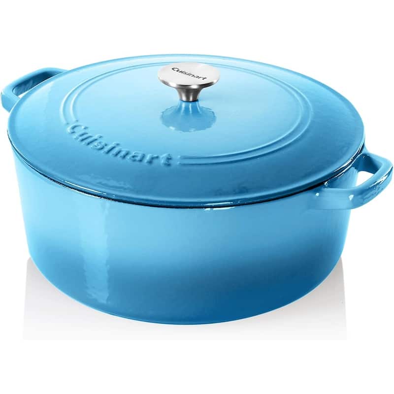 Cuisinart Chef's Classic 7- Quart Enameled Cast Iron Round Covered Casserole - Blue Gradient