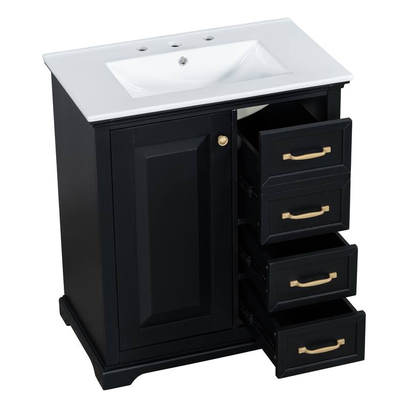 30" Bathroom Vanity Bathroom Cabinet with Sink and Drawers