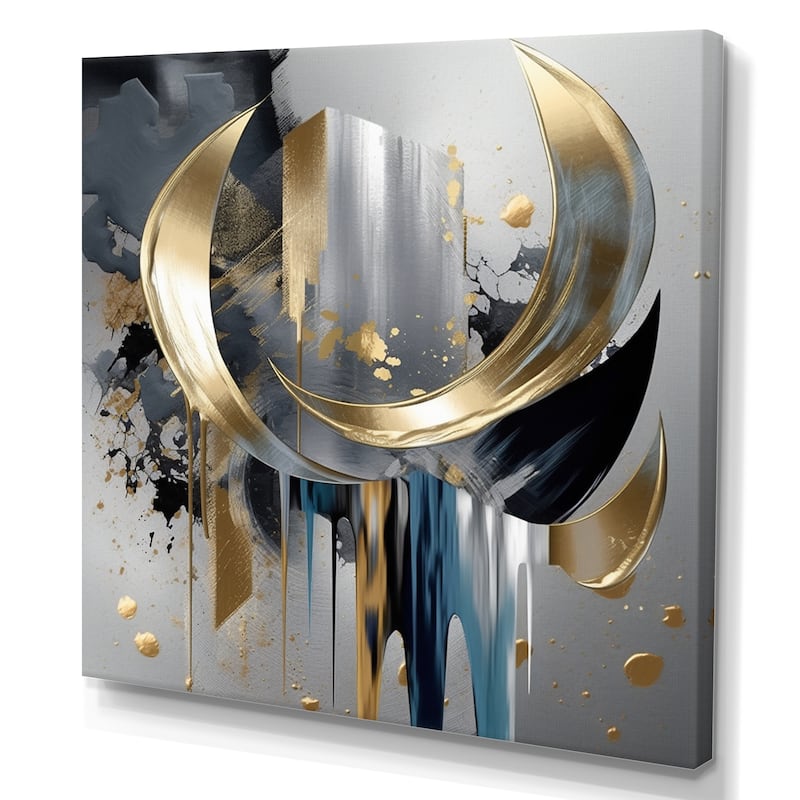 Designart "Abstract Shapes And Lines I" Abstract Marble Wall Decor