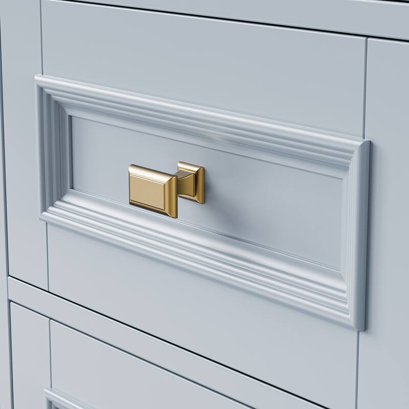 Kitchen Island with Drop Leaf, Adjustable Shelf, Spice Rack, Towel Rack, 2 Doors and 5 Drawers