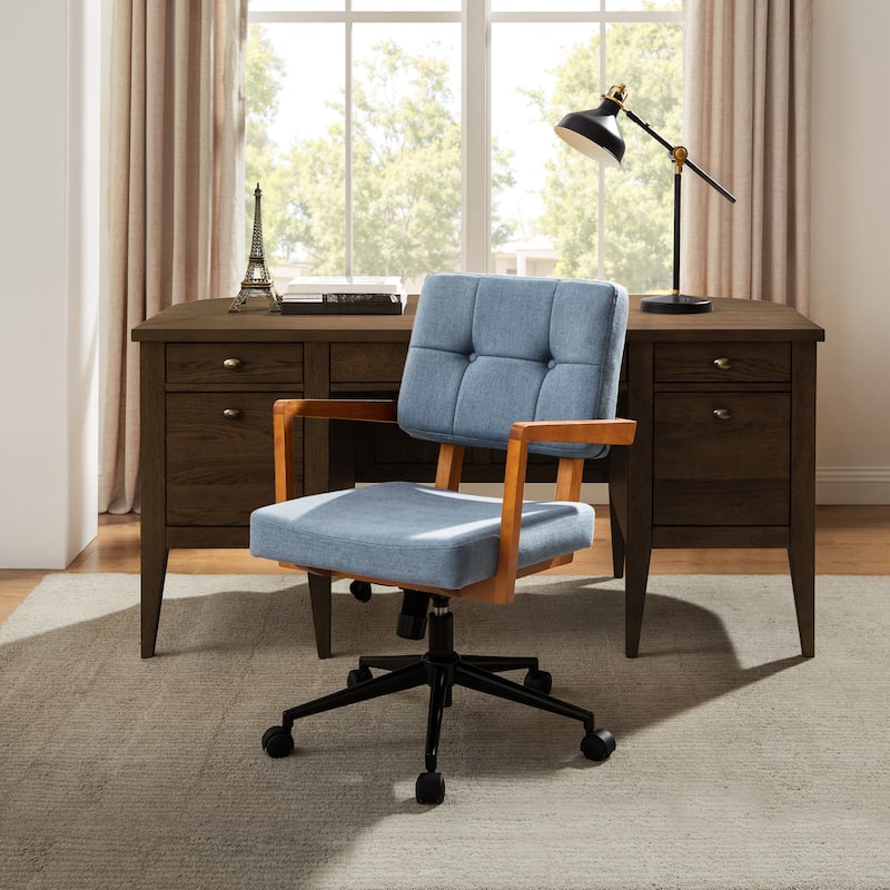 Art Leon Swivel Accent Home Office Chair with Adjustable Height - Blue