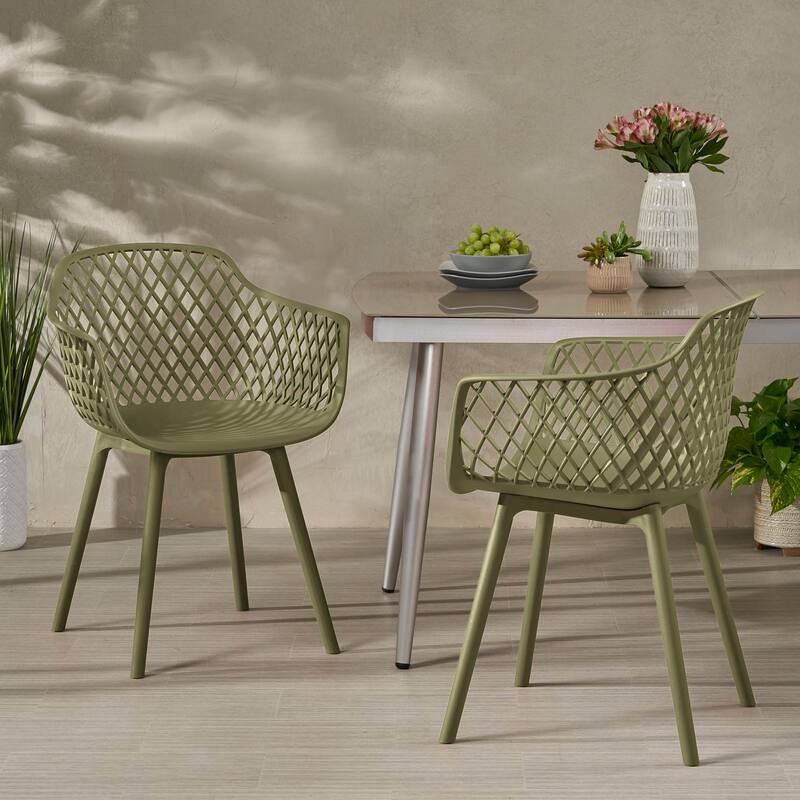 Christopher Knight Home Poppy Outdoor Modern Dining Chair (Set of 2)