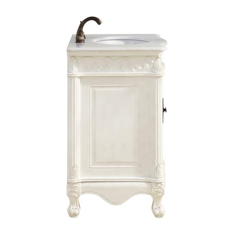 27" Benton Collection Hayman Victorian White Bathroom Vanity