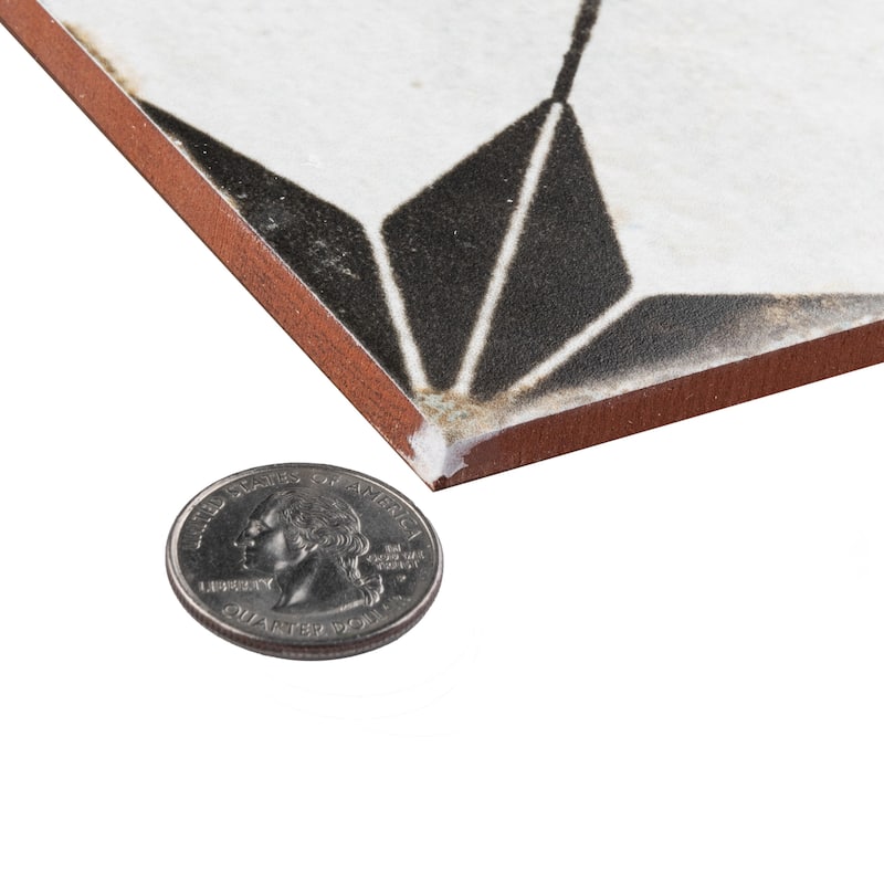 Merola Tile Kings Star North Nero 13" x 13" Ceramic Floor and Wall Tile