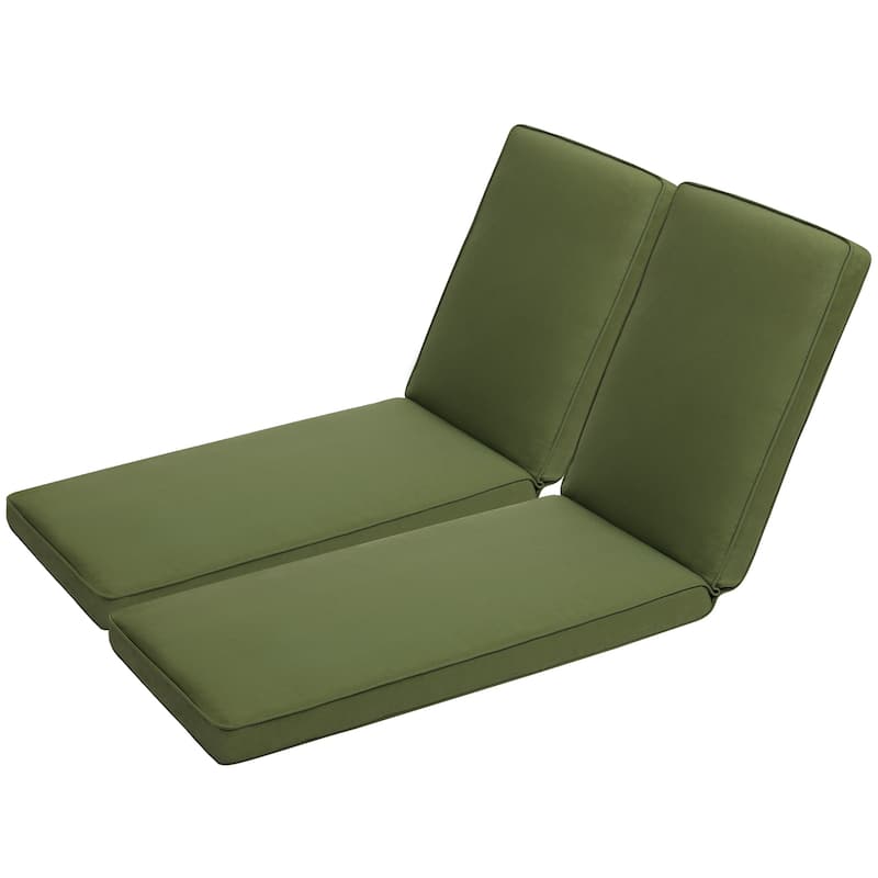 Aoodor Patio Chaise Lounger Cushions Set of 2, Olefin Fabric, Water-Resistant, 72x21x3 Inches(Only Cushions) - N/A