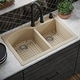 preview thumbnail 23 of 89, Karran Drop-In Quartz 33 in. 1-Hole 60/40 Double Bowl Kitchen Sink Kit