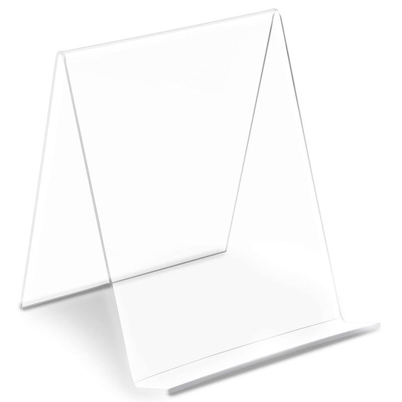 Juvale 6-Pack Acrylic Book Stands for Display, Clear Easel, Clear Book Stand, 4.5x5 in