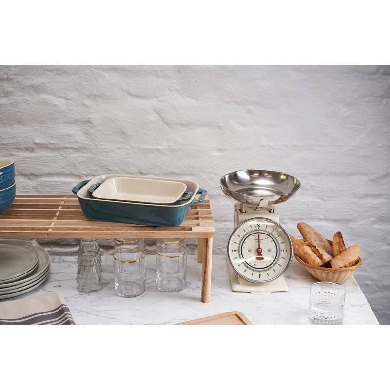 2 Piece Ceramic Stoneware Casserole Dish Set Non-Stick Rectangular Baking Dishes Oven Safe