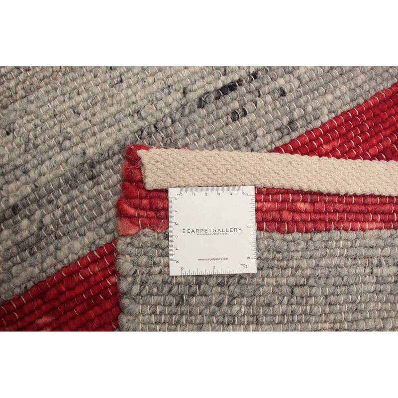 ECARPETGALLERY Braid weave Sienna Grey Wool Rug - 5'2 x 7'7