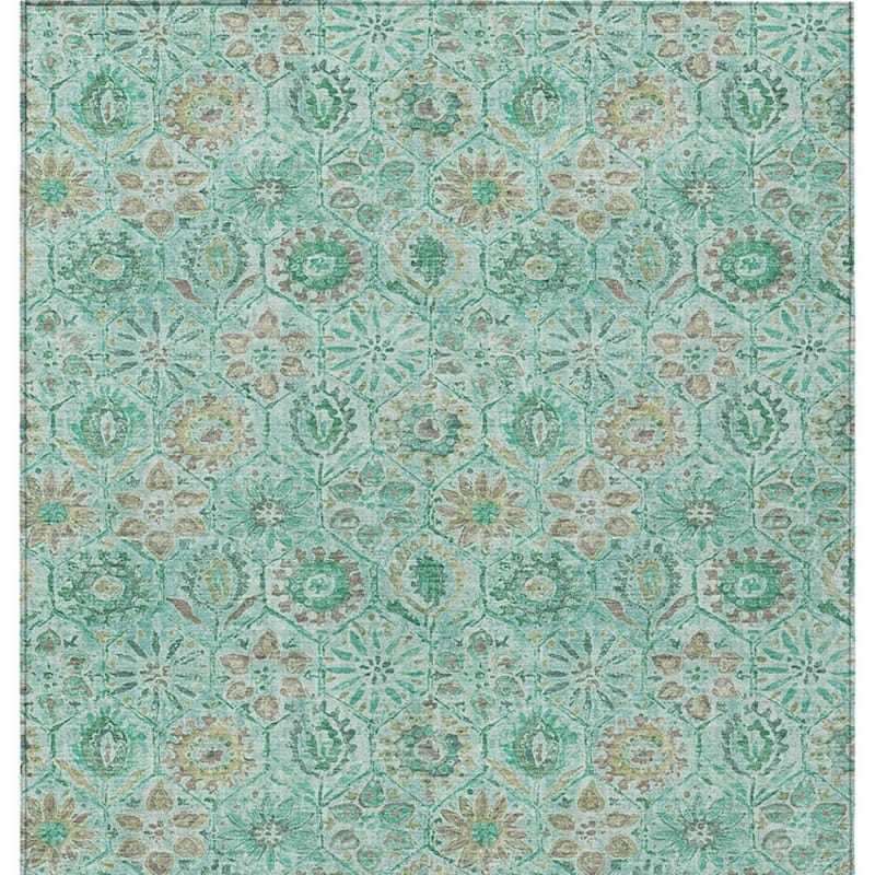 HomeRoots Floral Transitional Rectangle Outdoor Rug