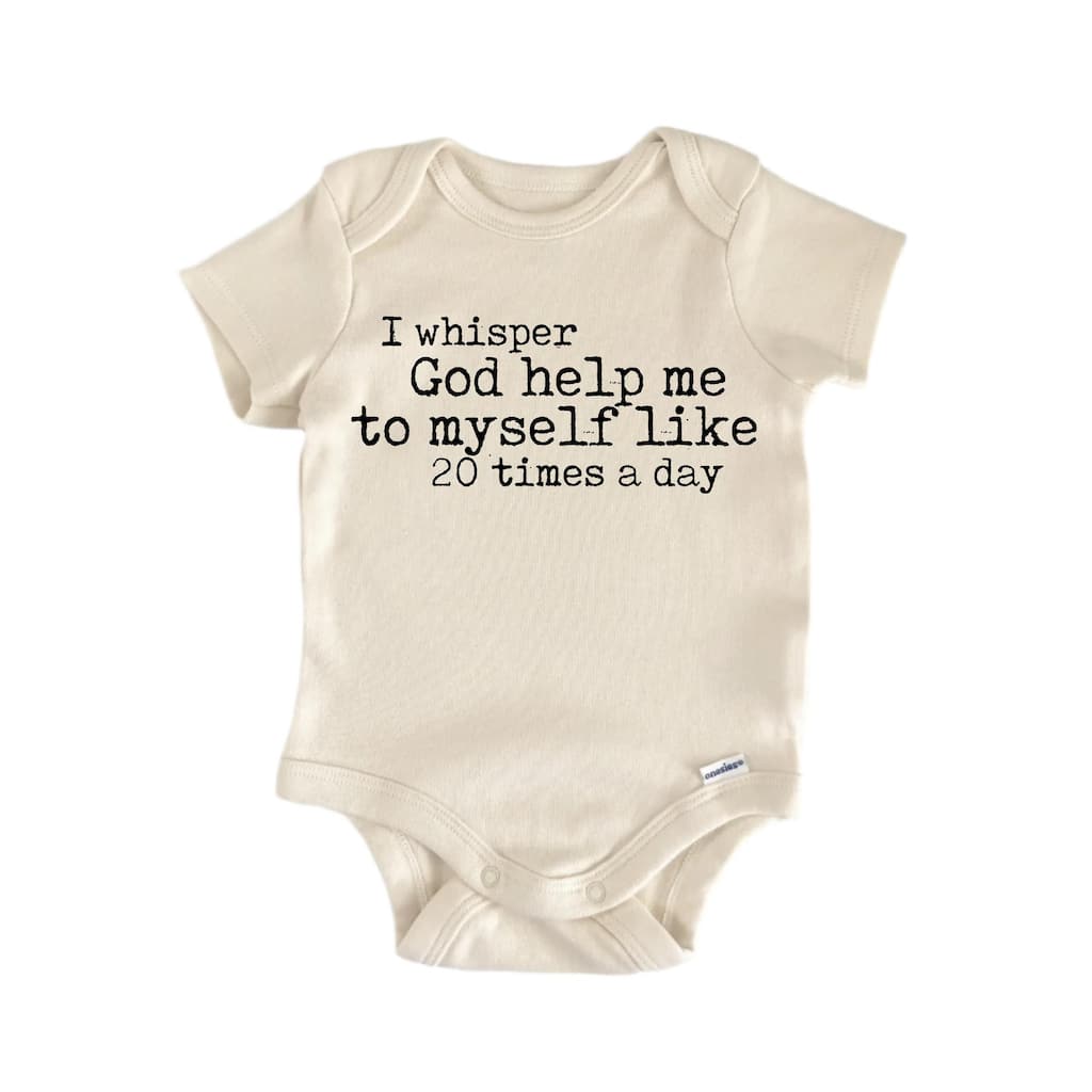 Whisper God Help Me Jesus Religious God Christian - Baby Boy Girl Clothes Bodysuit