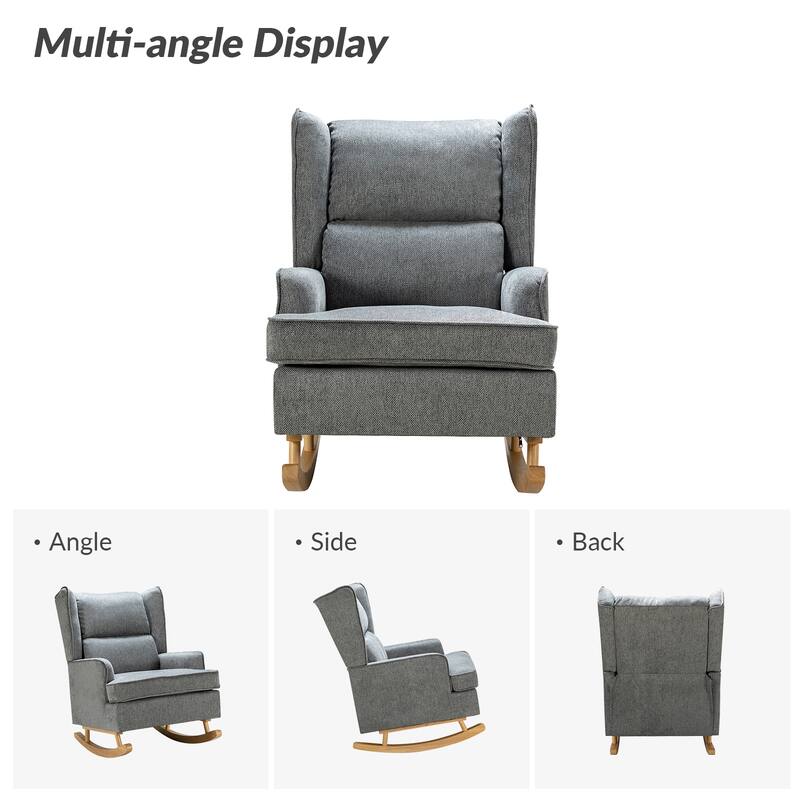 Antolin Modern Rocking Chair with Upholstery Removable Cushions Set of 2 by HULALA HOME